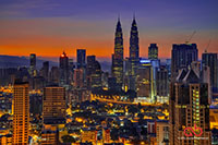 Sunrise in Kuala Lumpur taken with Nikon D800E, Nikon 24-85mm and HDR 9 exposures